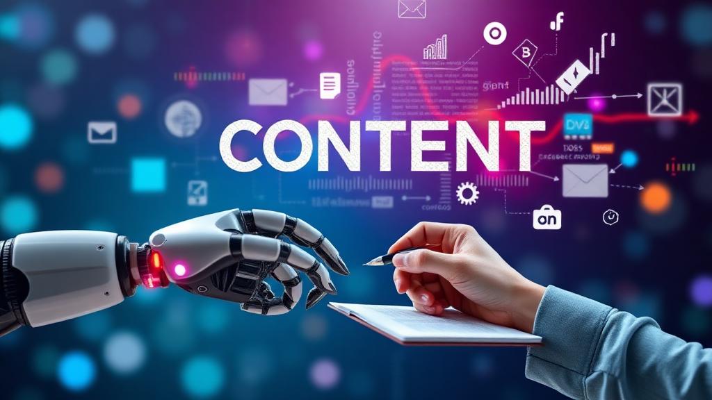 AI content creation workflow with text and media assets